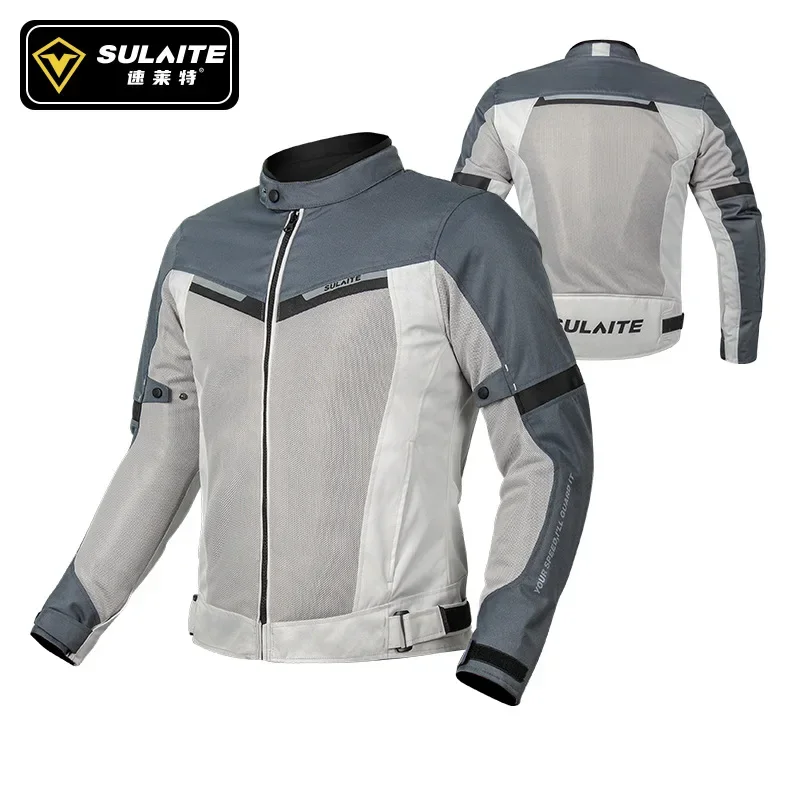 Sulaite CE Level-2 Motorcycle Jacket Summer Adventure Moto Jacket Breathable Mesh Racing Jacket Clothing for Men Women