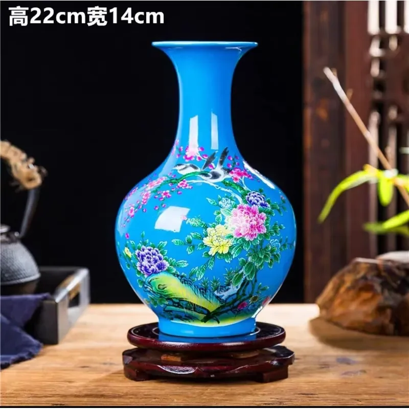 for Jingdezhen Ceramic Vase Crystal Glaze Handicraft Living Room Tabletop Ornament Home Jewelry Decorative Wine Cabinet