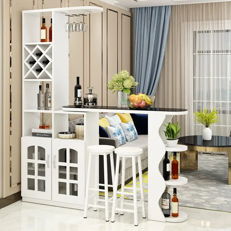Modern simple European-style home bar counter wine cabinet integrated table, simple multi-functional living room partition