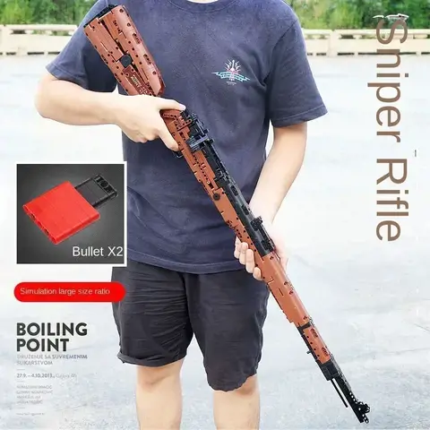 Mold King Mauser Kar98K Byggstensmodell Andra Världskriget Vapenserie Tungt Snipergevär Montera Klossar Skjuta Leksaker Barnpresenter 10 best sales kar98k Lego-leksak - №4