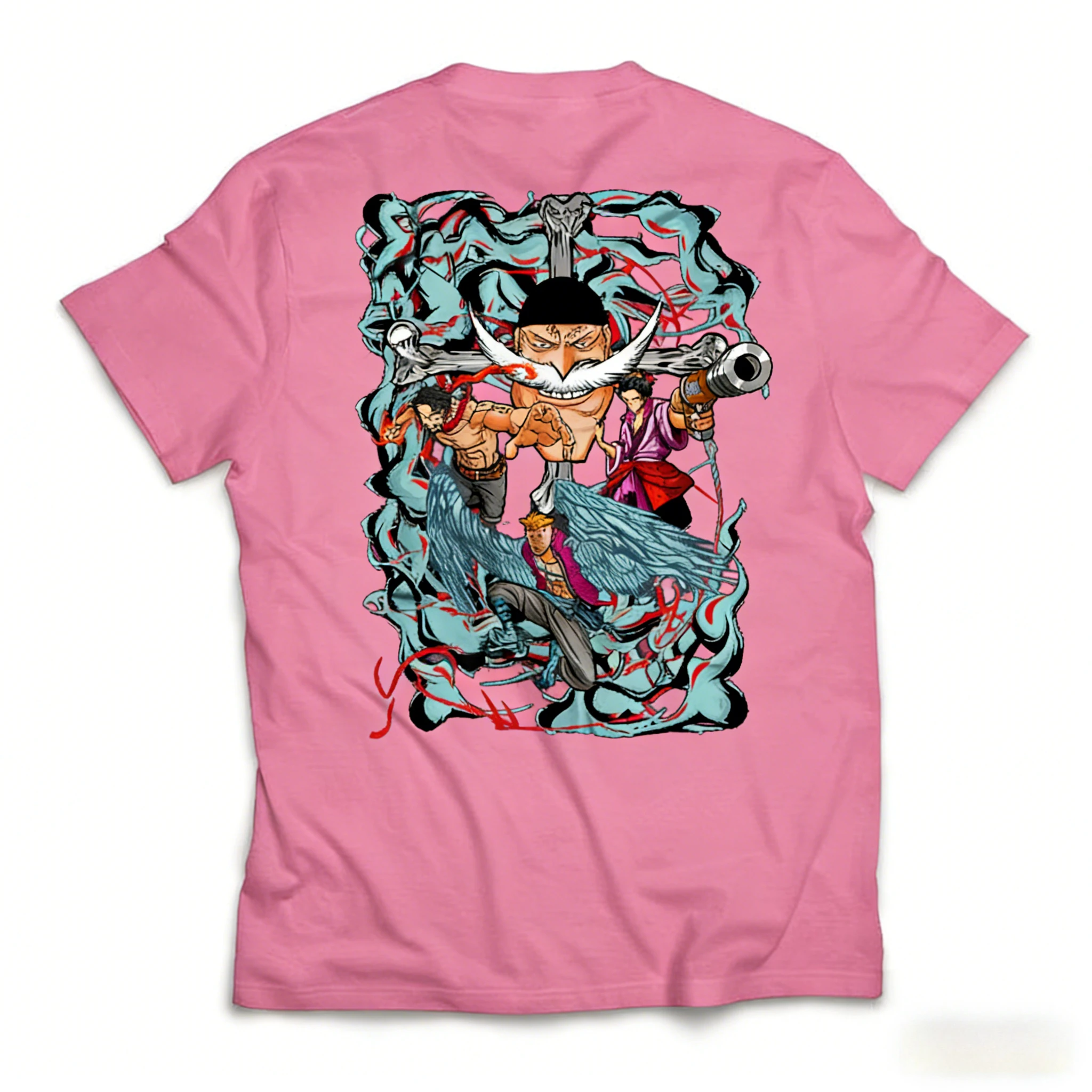 Whitebear القراصنة الرجال والنساء 2026 صيف جديد أنيمي مطبوعة الأمريكية عادية الوالدين الطفل القطن قصير الأكمام