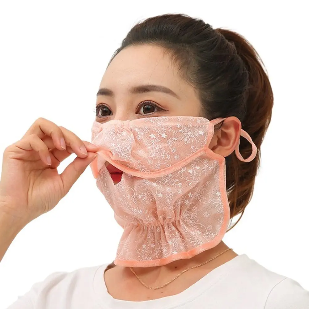 Wrap Cover Scarf Solid Color Fishing Sunscreen Outdoor For Women Hanging Ear Face Cover Face Scarves Neck Scarf Ice Silk Mask