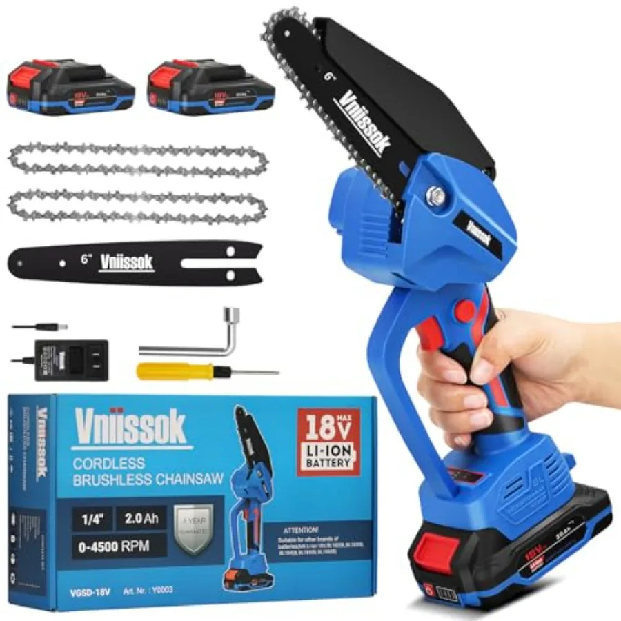 

Chainsaw Mini Electric Chain Saw Cordless Battery PoweredHand Held Saw Pruning Shears Chain for Tree Branches Courtyard Househo
