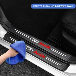 Car Door Sill Threshold Scuff Plate Anti-Scratch Stickers ​For Audi A3 A4 B5 B6 A3 8P 8V 8L A5 A6 C6 C5 A1 A7 A8 Q2 Q3 TT RS3 RS