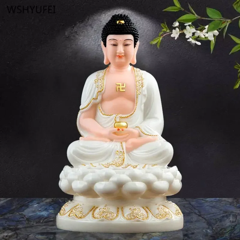 1 piece of 30cm high resin household Shakyamuni Buddha statue household worship statue feng shui ornament