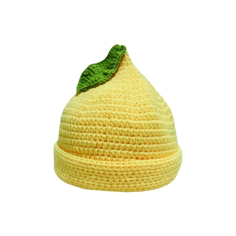 

Lemon Creative Knitted Fruit Hat Playful Thick Strawberry Pullover Cap Warm Stretchy Pineapple Beanie Cycling
