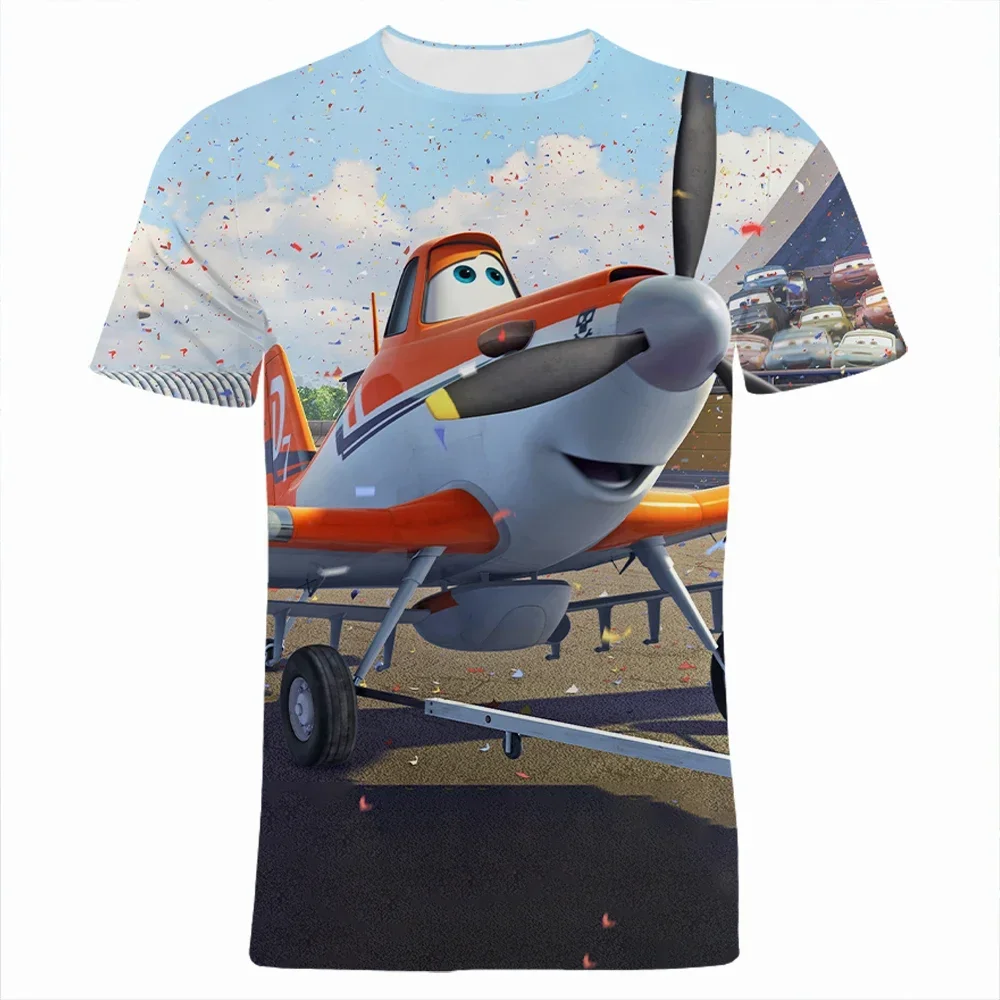 2024 Disney Cartoon Film Flugzeuge 3D Druck Junge Mädchen T-shirt Mode Cartoon Anime Frauen T Shirt Kurzarm männer Kleidung Tops