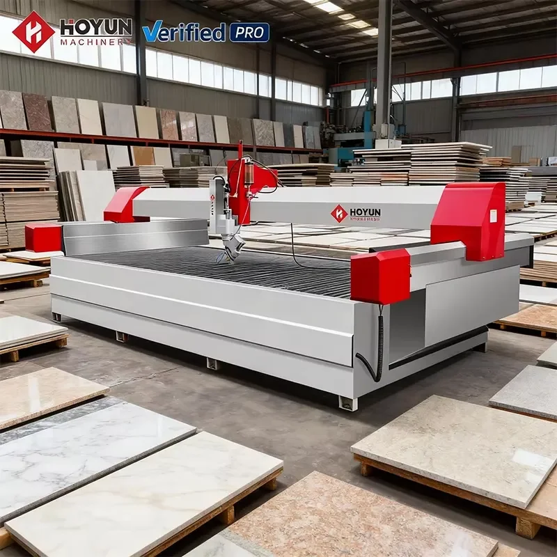 2026 Hongyi Manufacturer CNC Water Jet Waterjet Cutting Machine 5 Axis Stone Cutter for Tile Glass Metal Ceramic Countertop