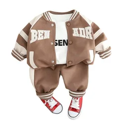 New Spring Autumn Baby Clothes Suit Children Boys Jacket T-Shirt Pants 3Pcs/Sets Toddler Casual Sports Costume Kids Tracksuits