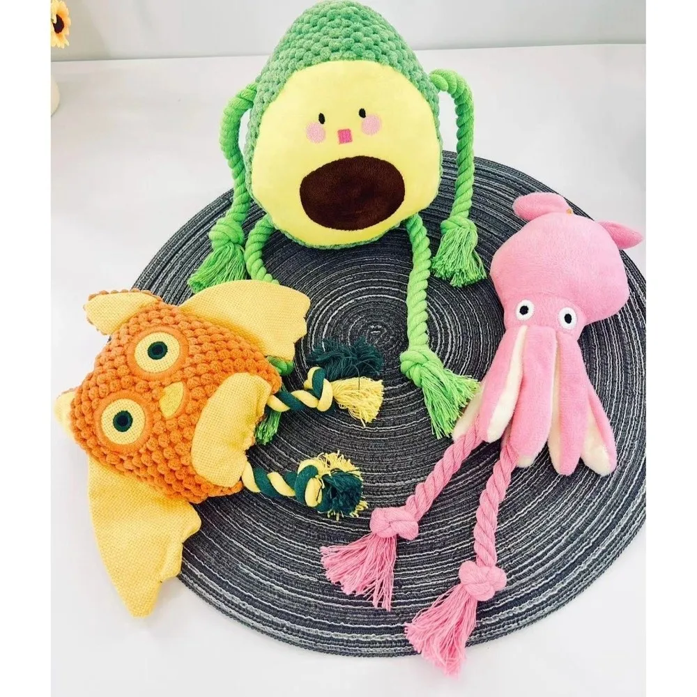 Jouet à mâcher pour animaux de compagnie en peluche douce, design maïs, sonore, durable, résistant aux morsures, avec corde, accessoire interactif pour le nettoyage des dents des chiots