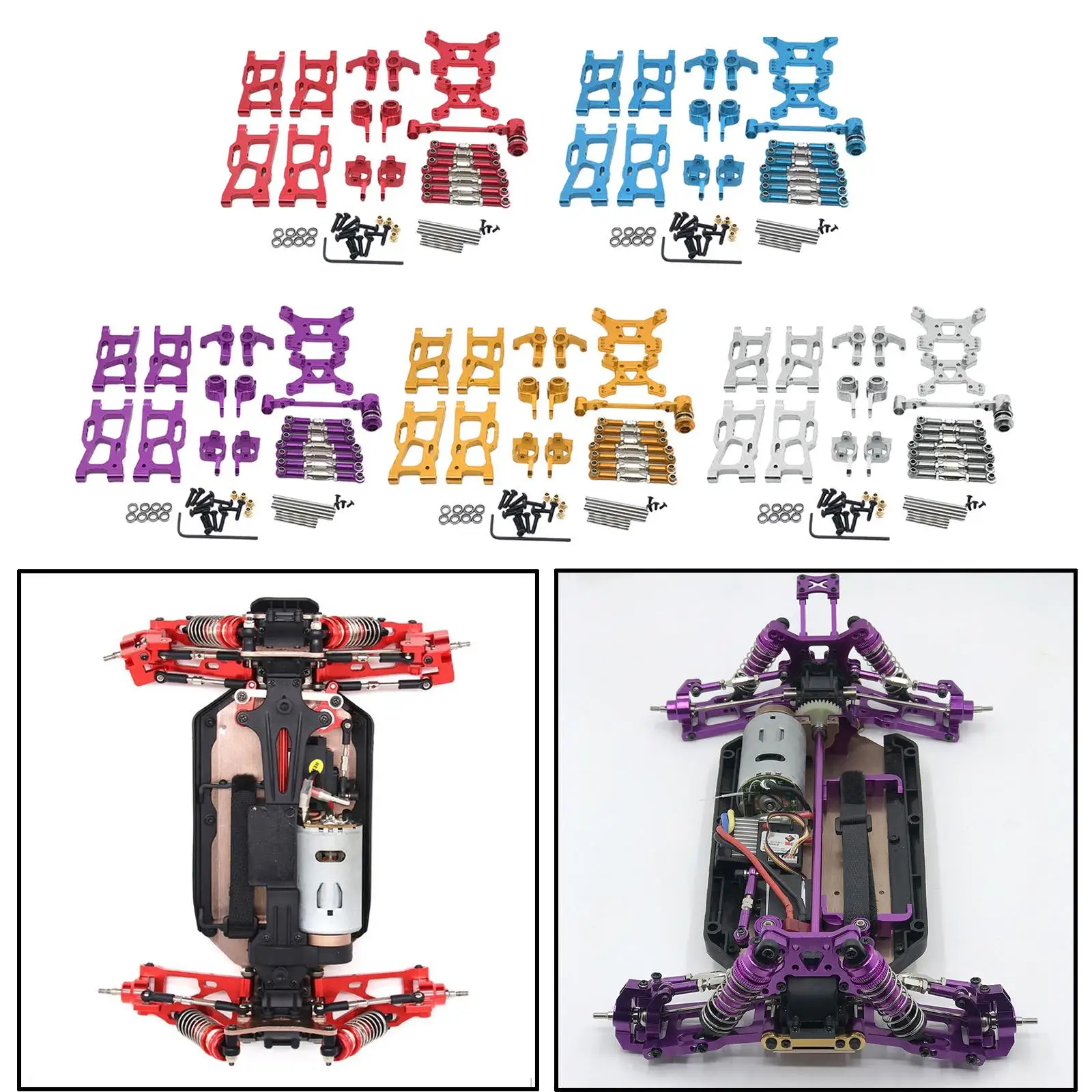 9 Types Metal Upgrade Parts Kit for WLtoys RC Car Truck Bearing Front/Rear Shock Mounts Accessories