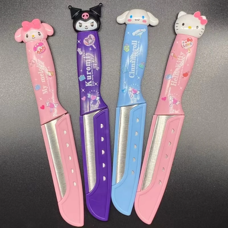 Hello Kitty Fruit Knife Sanrio Anime Stainless Steel Kitchen Peeling Knife Portable Outdoor Vegetable and Fruit Peeling Knife