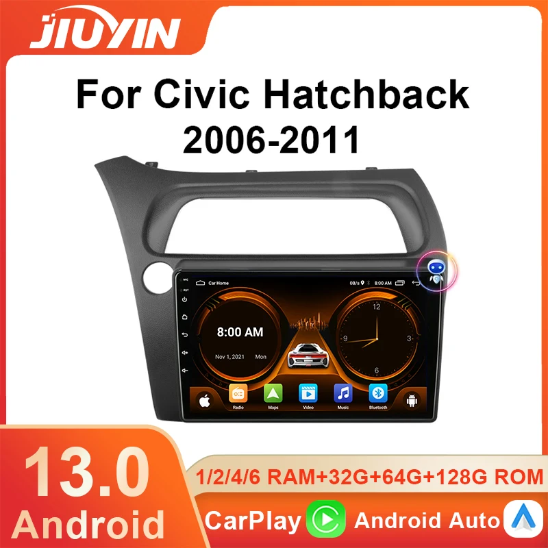 

Android 13 For Honda Civic Hatchback 2006-2011 Car Auto Radio Multimedia GPS Video Navigation Carplay 2Din Rear camera 4G DSP BT