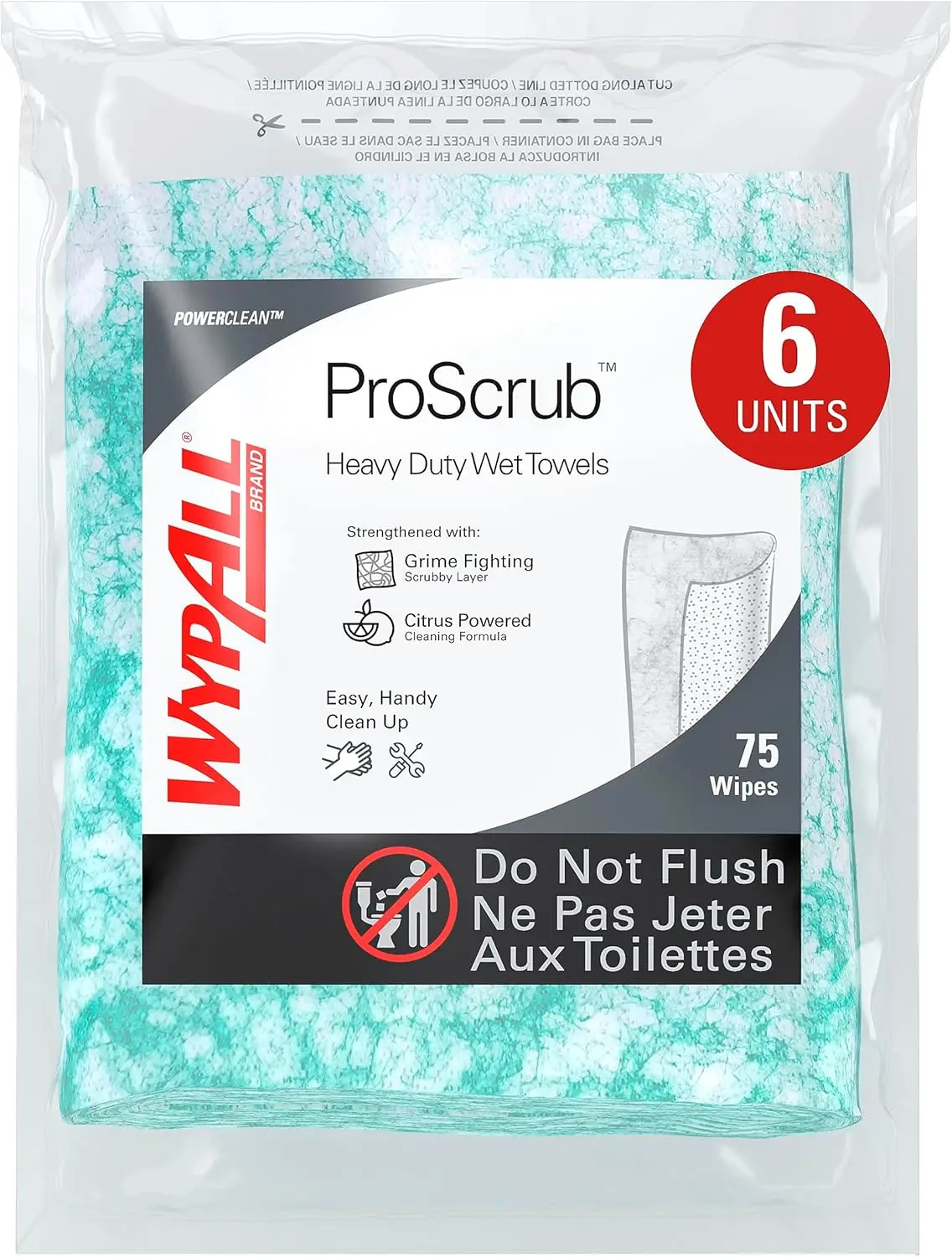 

Прочные влажные салфетки для интенсивной очистки, двойного действия, 9,5 x 12 дюймов, упаковка-наполнитель из 450 листов