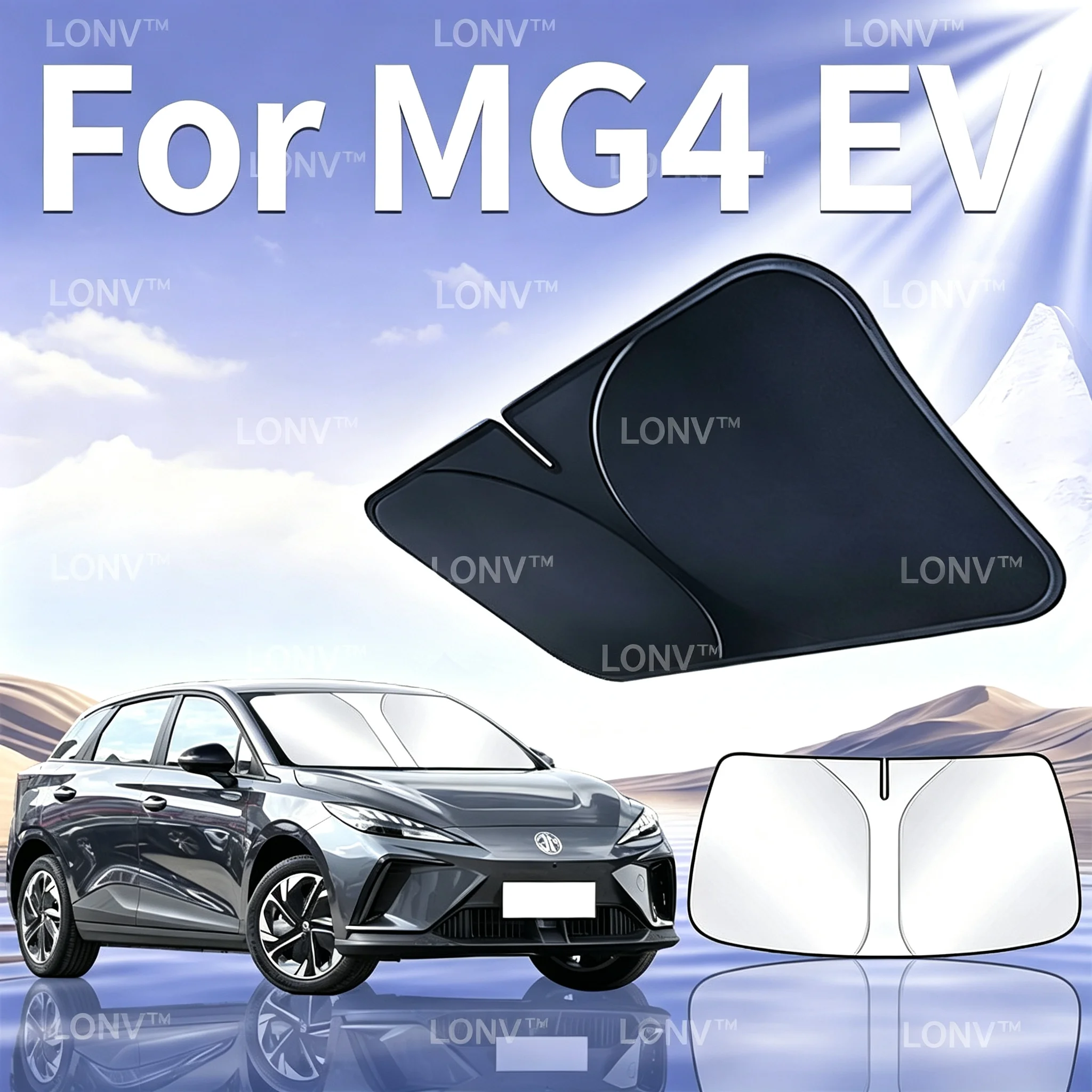 Für MG MG4 EV Mulan 2026 2027 2023 2024 2025 Auto-Sonnenschutz Frontscheibenabdeckung Faltbarer Auto-Wärmeisolationszubehör