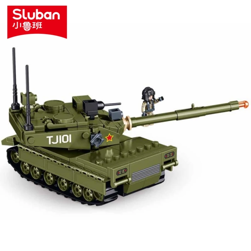 Sluban 183 pièces armée char de combat principal modèle blocs de construction militaire MBT briques jouets éducatifs pour les enfants
