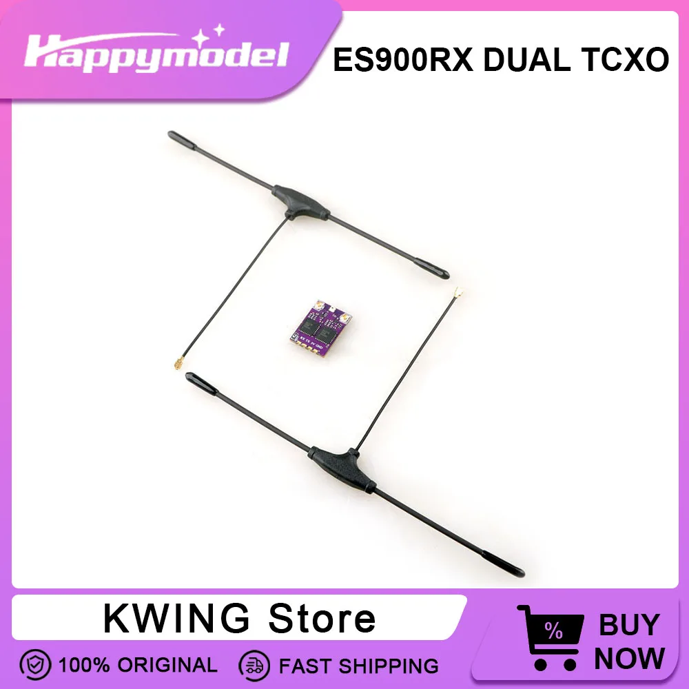

HappyModel ES900 DUAL RX ELRS Diversity Receiver 915 МГц/868 МГц Встроенный TCXO для радиоуправляемого самолета FPV Дроны дальнего действия DIY Запчасти