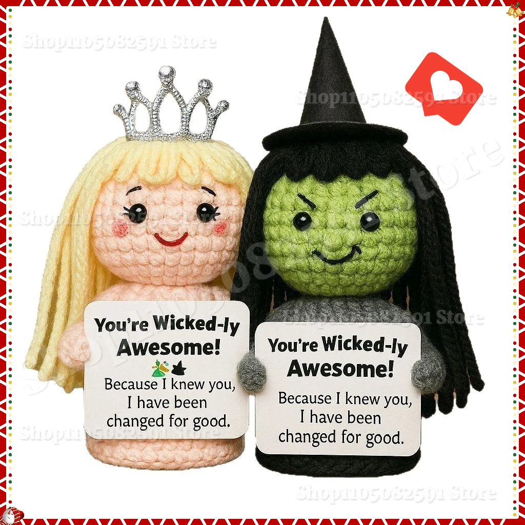 

Crochet Positive Funny Wicked Gifts Handmade Crochet Dolls Office Home Decor Halloween Christmas Birthday Gifts for Women Men