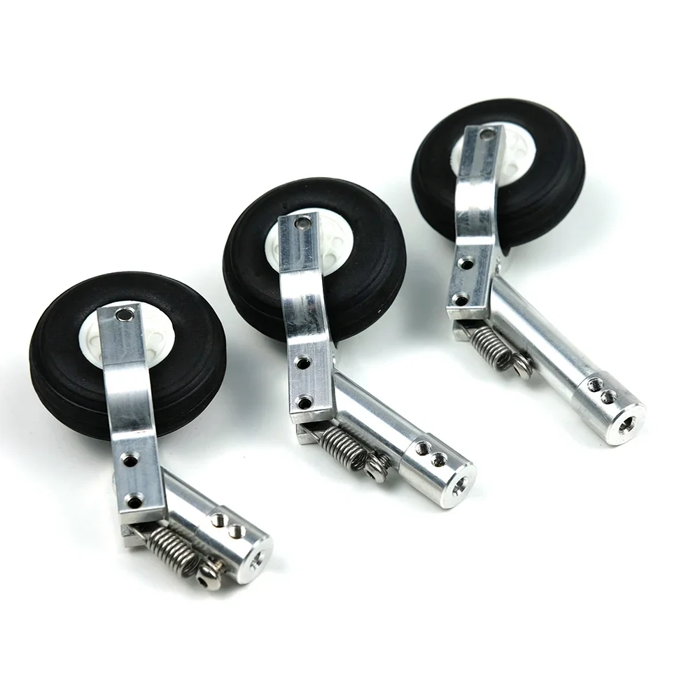1Piece Mini Nose Landing Gear 3mm/4mm Height 65mm 75mm 85mm Aluminum Alloy Spring Kneeling Position For Fixed Wing RC Airplane