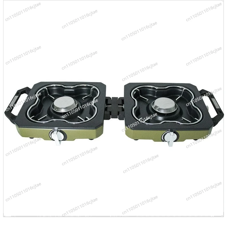 For New Outdoor Folding Shell Stove Split Outdoor Picnic Stove Portable Outdoor Camping Double Head Stove