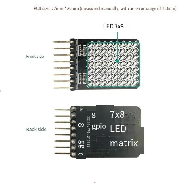 LED light matrix module 7 * 8 development board experimental evaluation IO port direct drive
