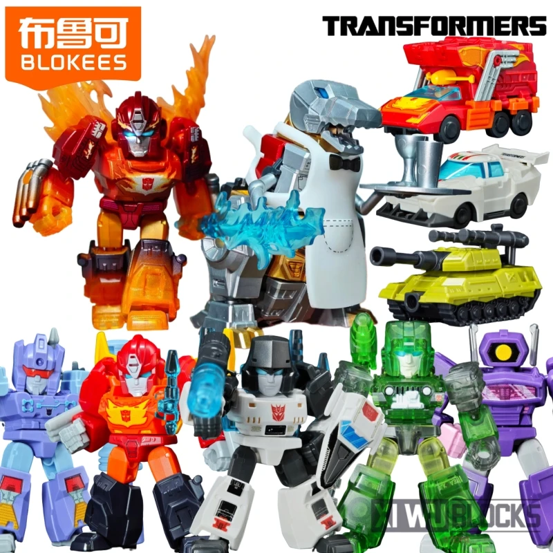 

BLOKEES Трансформеры, строительные блоки, минифигурки 4, Megatron Rodimus Prime Grimlock, ударная волна, сращивание, экшн-модель, игрушка в подарок