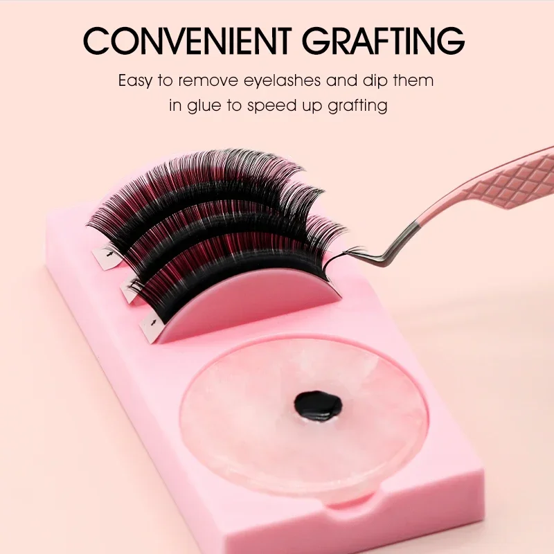 1PCS Reusable 2 in 1 อะคริลิคขนตาปลอม Eyelash Stand Pad และผู้ถือกาวขนตา Grafting Assistor Station เครื่องมือที่จําเป็น