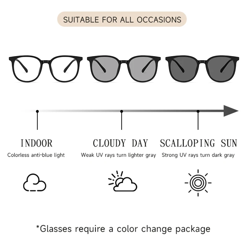 نظارات شمسية بإطار كبير احترافي بإطار كبير للاستخدام المكتبي والخارجي وإكسسوارات عصرية UV400