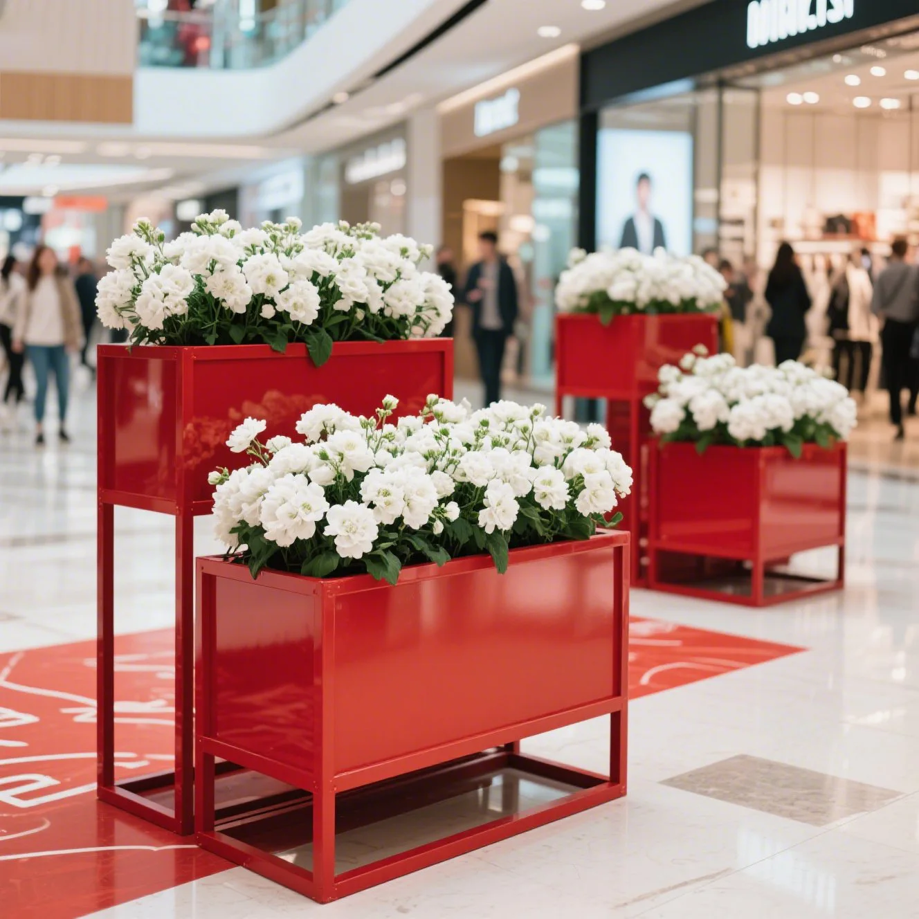 Outdoor stainless steel new flower stand fence milk tea shop outside flower trough restaurant partition planting flower box long