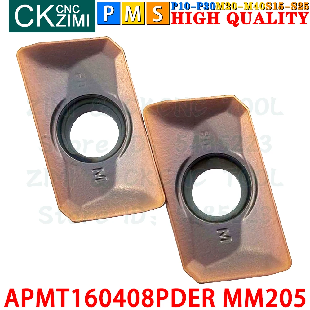 APMT160408PDER MM205 APMT 160408 PDER Carbide inserts Square shoulder milling Inserts CNC Indexable tools for stainless steel