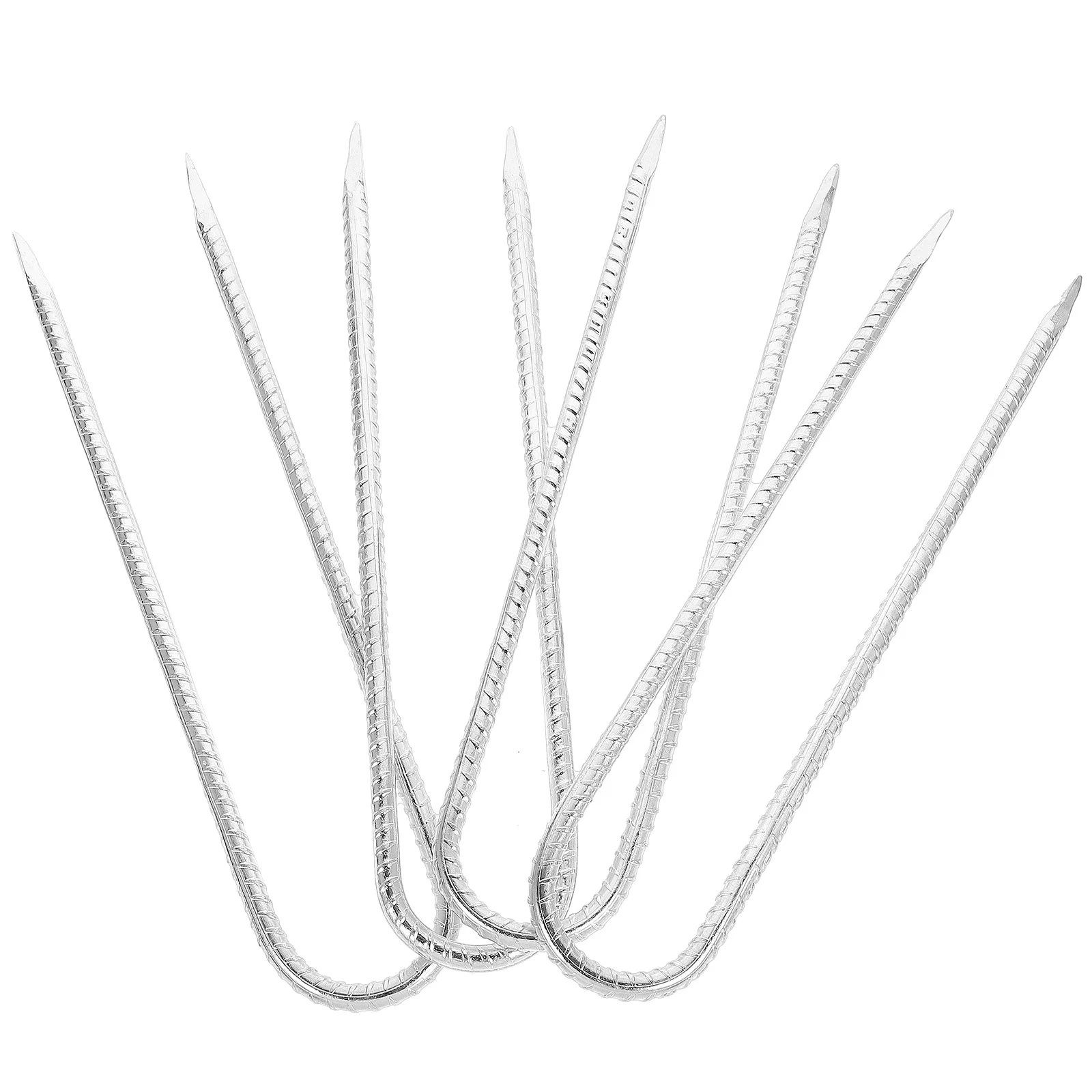 

4Pcs U-Shaped Metal Stakes Ground Nails for Tent Fixing Patio Gardening Lawn Projects Trampoline Anchor Kit Tent Pegs