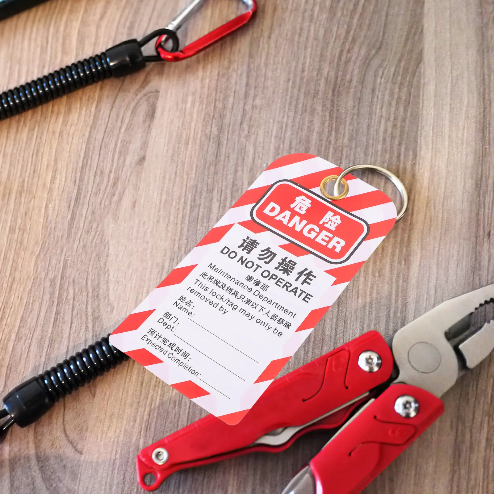 

Набор из 5 предупреждающих бирок-блокировок для безопасности: «Опасность! Не включать!» — для промышленного использования на заводах