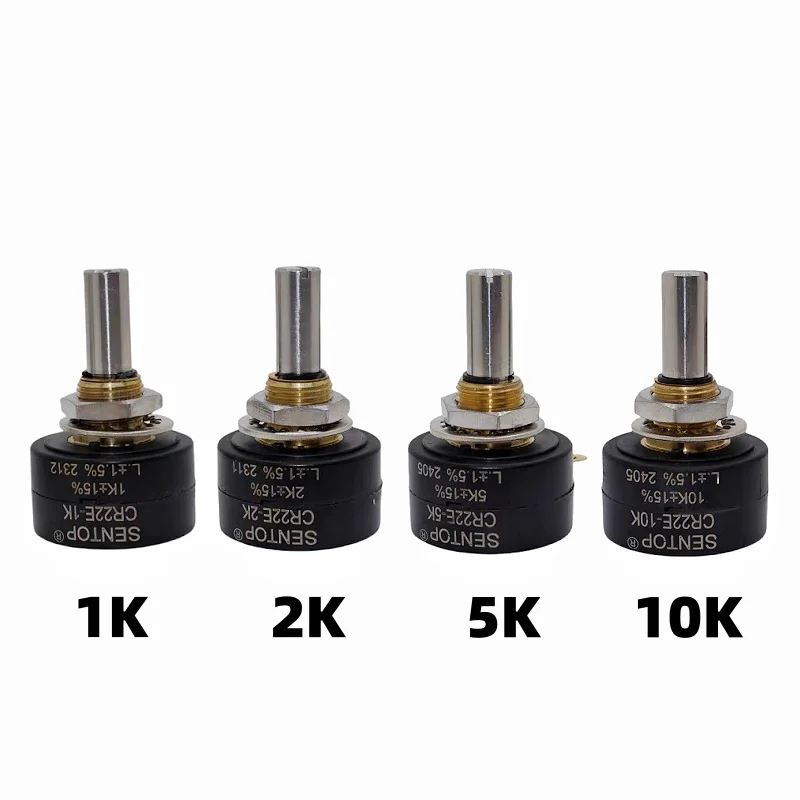 1PC CR22E Conductive Plastic Potentiometer 1K 2K 5K 10K Ohm WDD22P1 360 Degree Rotation 3 Pins 6MM round Shaft Replacement for F