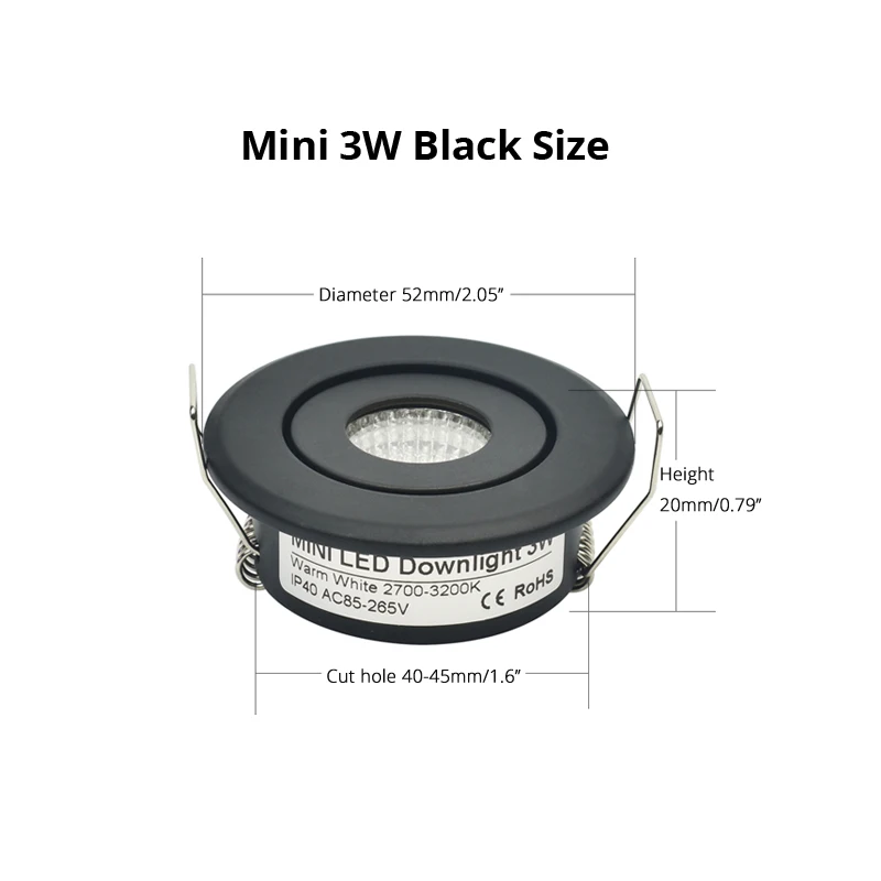 Special Black led spot Mini 3W 5W 7W COB LED Downlight Dimmable Recessed Lamp Light best for ceiling home office hotel 110V 220V