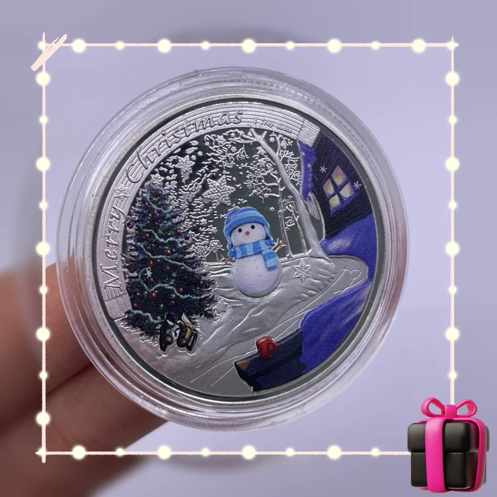 11 Types Christmas Theme Gold Silver Commemorative Coin Santa Claus Metal Souvenir Coin Christmas Party Decorations & Gifts