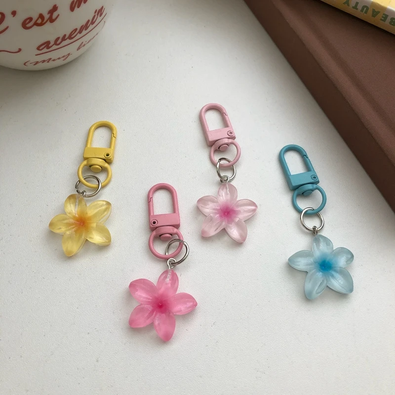 زهرة صغيرة ملونة المفاتيح النساء الفتيات رائعة مفتاح حامل Diy بها بنفسك حقيبة كيرينغ قلادة الديكور عيد ميلاد الزفاف لطيف هدية #2