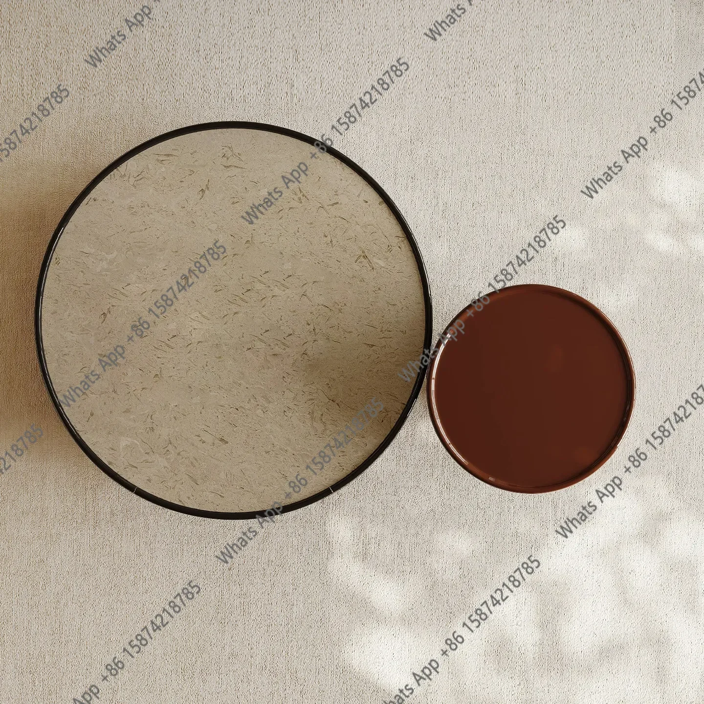 

Vv Italian Minimalist Natural Marble Coffee Table Combination Living Room Home Round New Designer High Light X