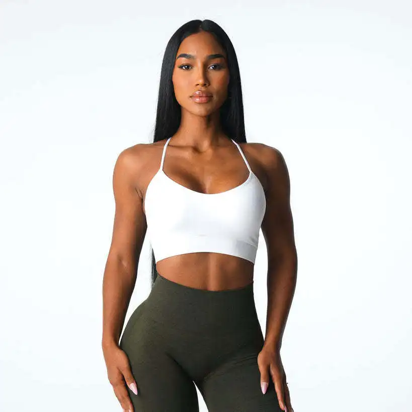 Sutiã Esportivo Push Up Sem Costura para Mulheres, Top de Ginásio, Vestuário de Yoga, Cross Back, Corrida, Fitness, Crop Top, Sutiã Shockproof Workout