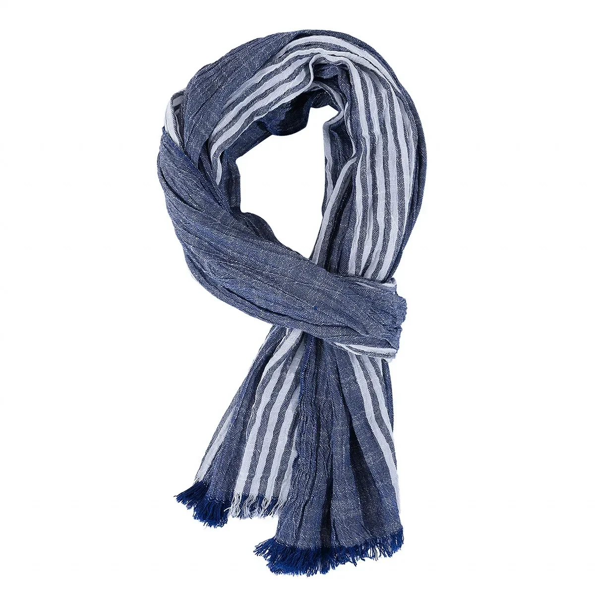 Designer Fashion Men Scarf Striped Cotton Linen Men Scarves Autumn Winter Warm Pashmina Male Brand Shawl Tassel Bufandas