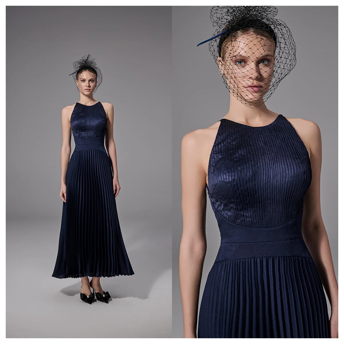 

Customized Modern Navy Blue Jersey Evening Dress O-Neck Sleeveless Homecoming Dress Special Occasion Gowns Zipper Back Formal