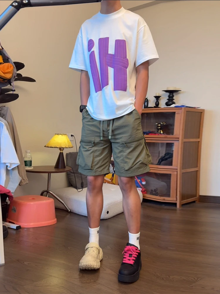 

Qui Dry Camouflage orts Men's Summer Thin American Retro Sports below Knee mid Waist Workwear orts Youth Active Sle