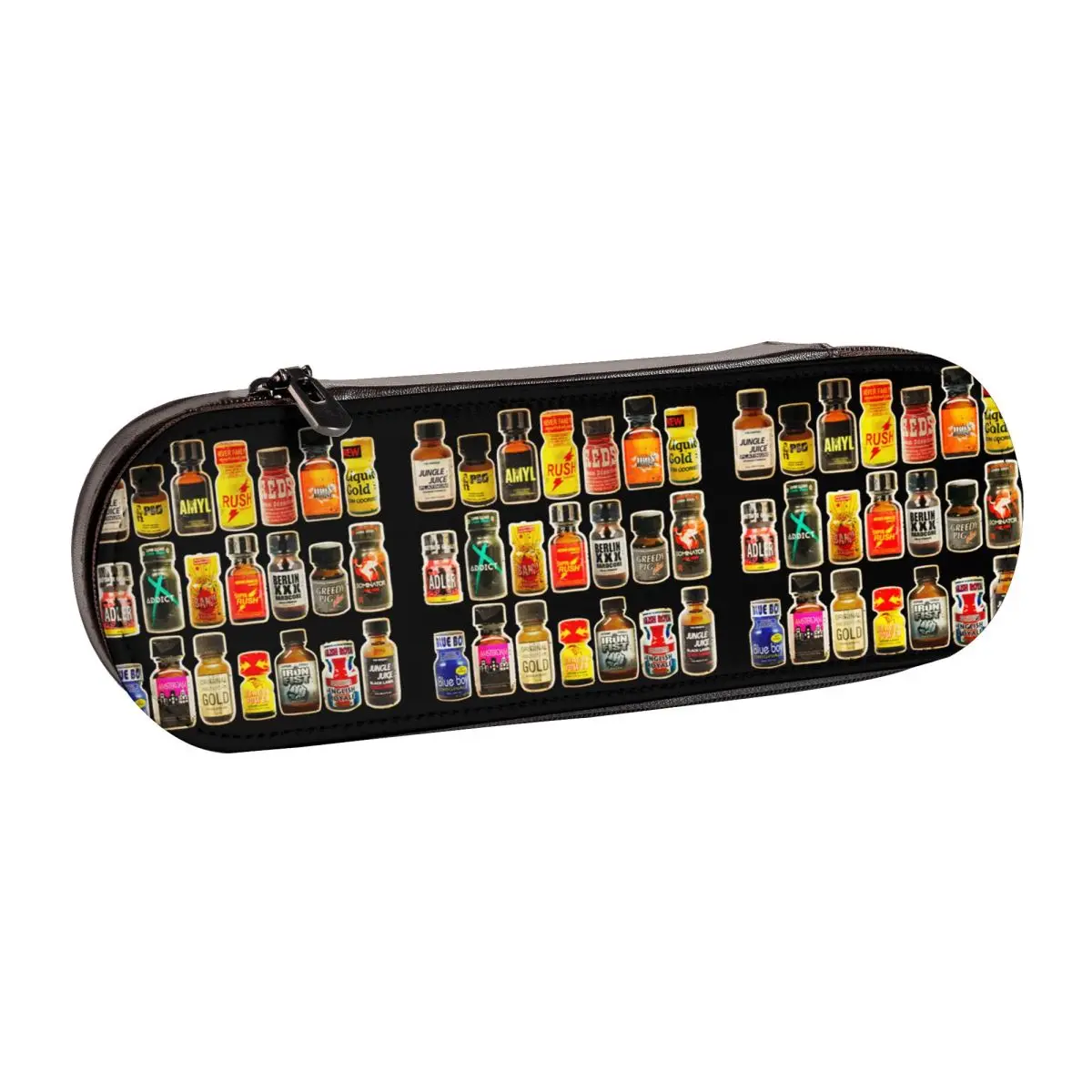 Poppers Bottles Vintage Gay Rush Jungle Juice Amyl Inhaler Leather Pencil Cases Pencil Pouch Storage Stationery Supplies Pen Box view 6
