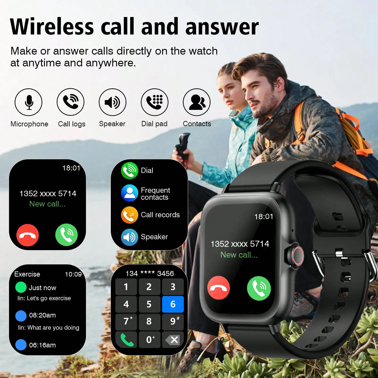 Bluetooth Calling Smart Watch for Men Women, Multi-Sport Fitness Watch with Message Notifications, Compatible with iOS & Android Phones - view 5