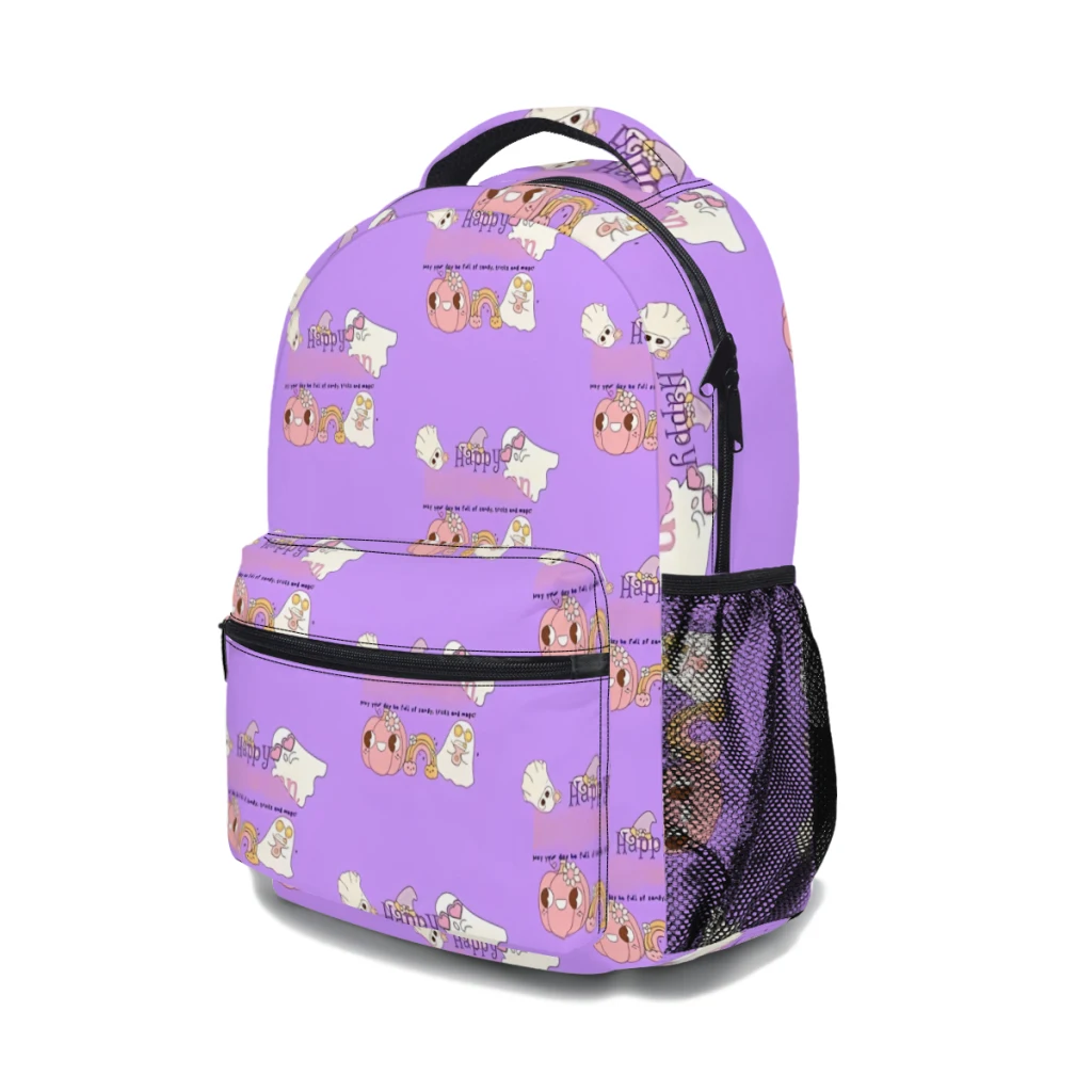 Kid Halloween T-shirt New Female Fashion High Waterproof College Backpack Laptop Travel Book Bag 17inch