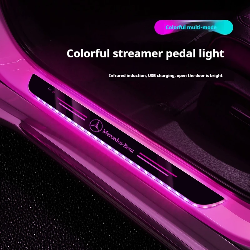 

Car LED Wireless Welcome Pedal Light Door Sill Light For Mercedes-Benz AMG A C E V Class Sprinter GLC ML SLK SL Vito GLA GLK CLA