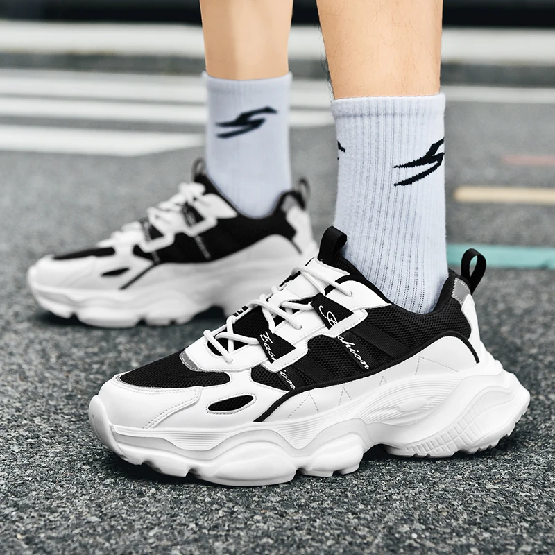 

Men's Fashion Casual Sport Shoes Comfortable Thick-soled Running Shoes Vulcanized Sneakers Shock-Absorbing Outdoor Activities