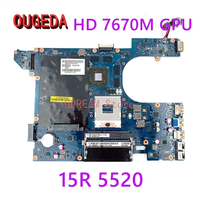 

OUGEDA CN-06D5DG 06D5DG QCL00 LA-8241P Laptop Motherboard For Dell Inspiron 15R 5520 N5520 MAIN BOARD HD7670M GPU full test