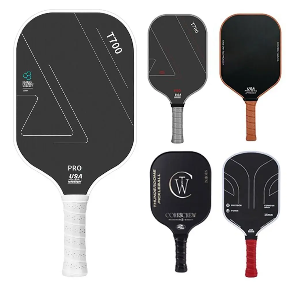 16mm Polymer Pickleball Paddle Raw Carbon Fiber T700 Pickleball Rackets Foam Edge Ergonomic Grip Sports Bat For All Ages