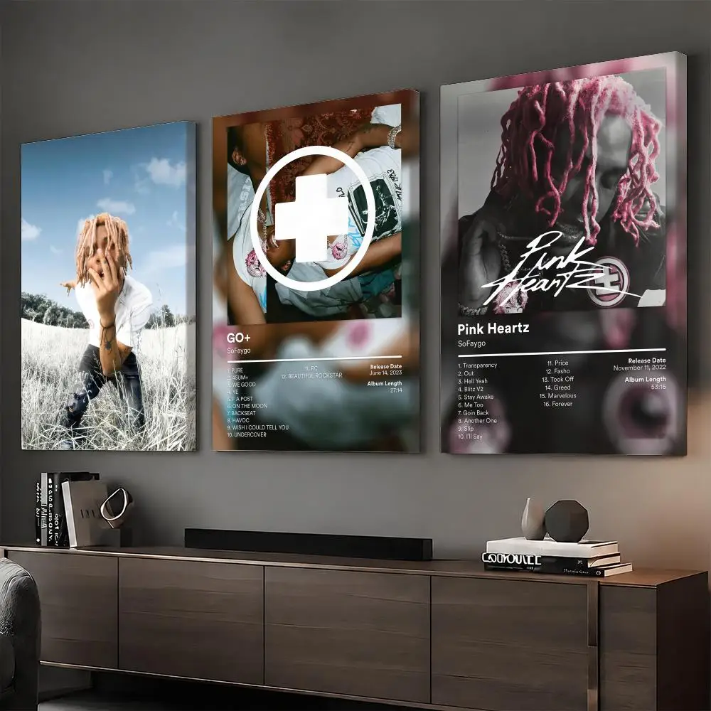 S-SoFaygo Cloud Singer Album Painting Calligraphy HD Modern Style Inner Frame Canvas Bedroom Room Hallway Wall Art Decor