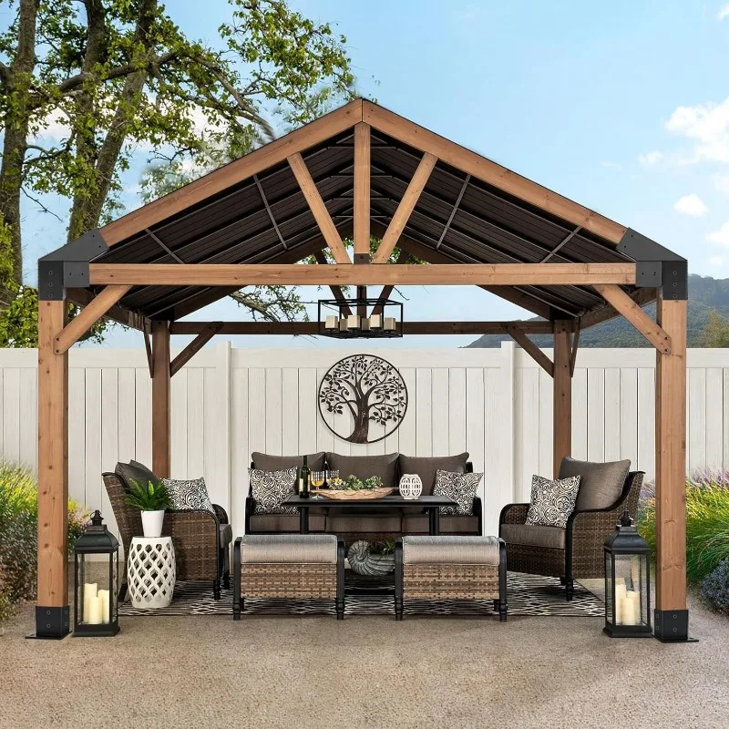 30-Degree beveled wooden pergola full kit 4 